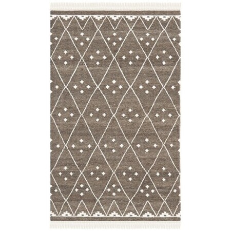 Safavieh Natural Kilim Hand Woven Flat Weave Accent Rug- Brown - Ivory- 2 x 3 ft. NKM316A-2